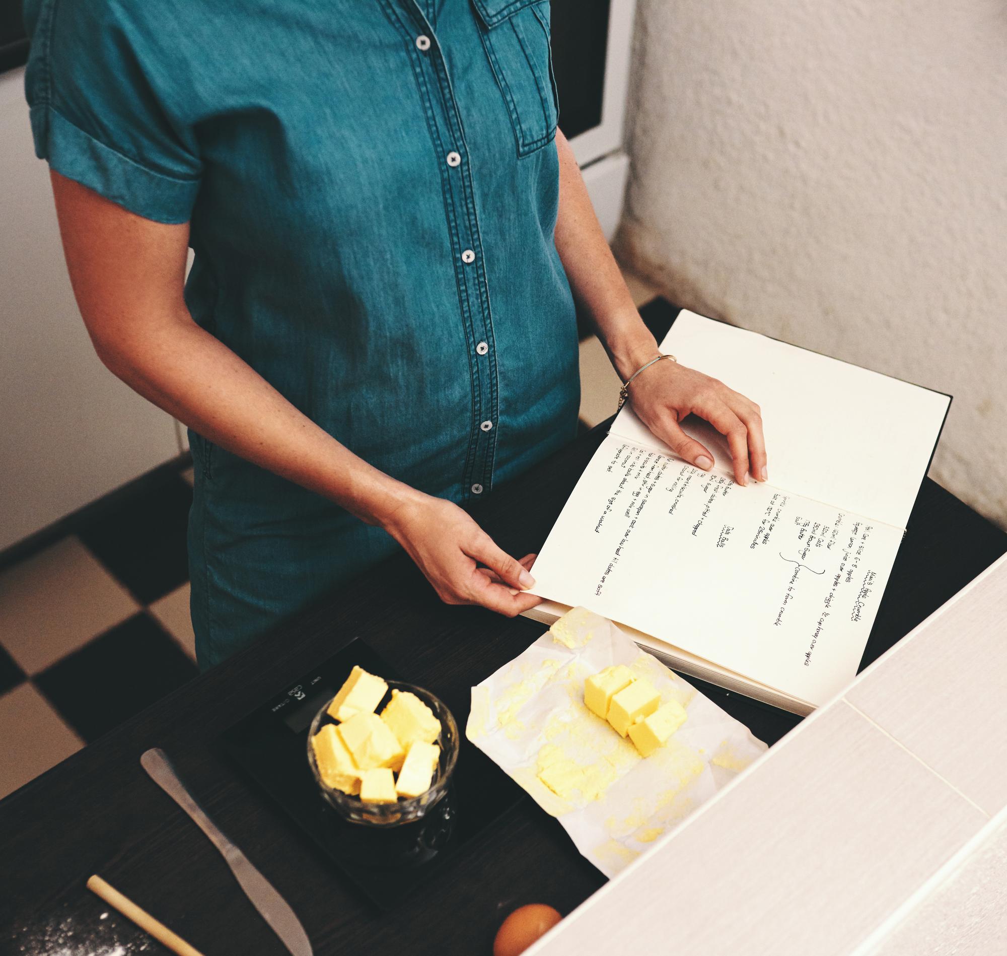 Menu dossier with stamped supplier receipts
